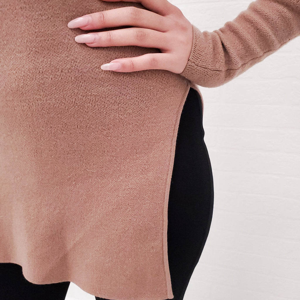 TOTEME CAMEL WOOL BLEND TOP - SIZE XXS
