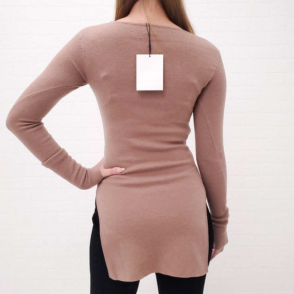 TOTEME CAMEL WOOL BLEND TOP - SIZE XXS