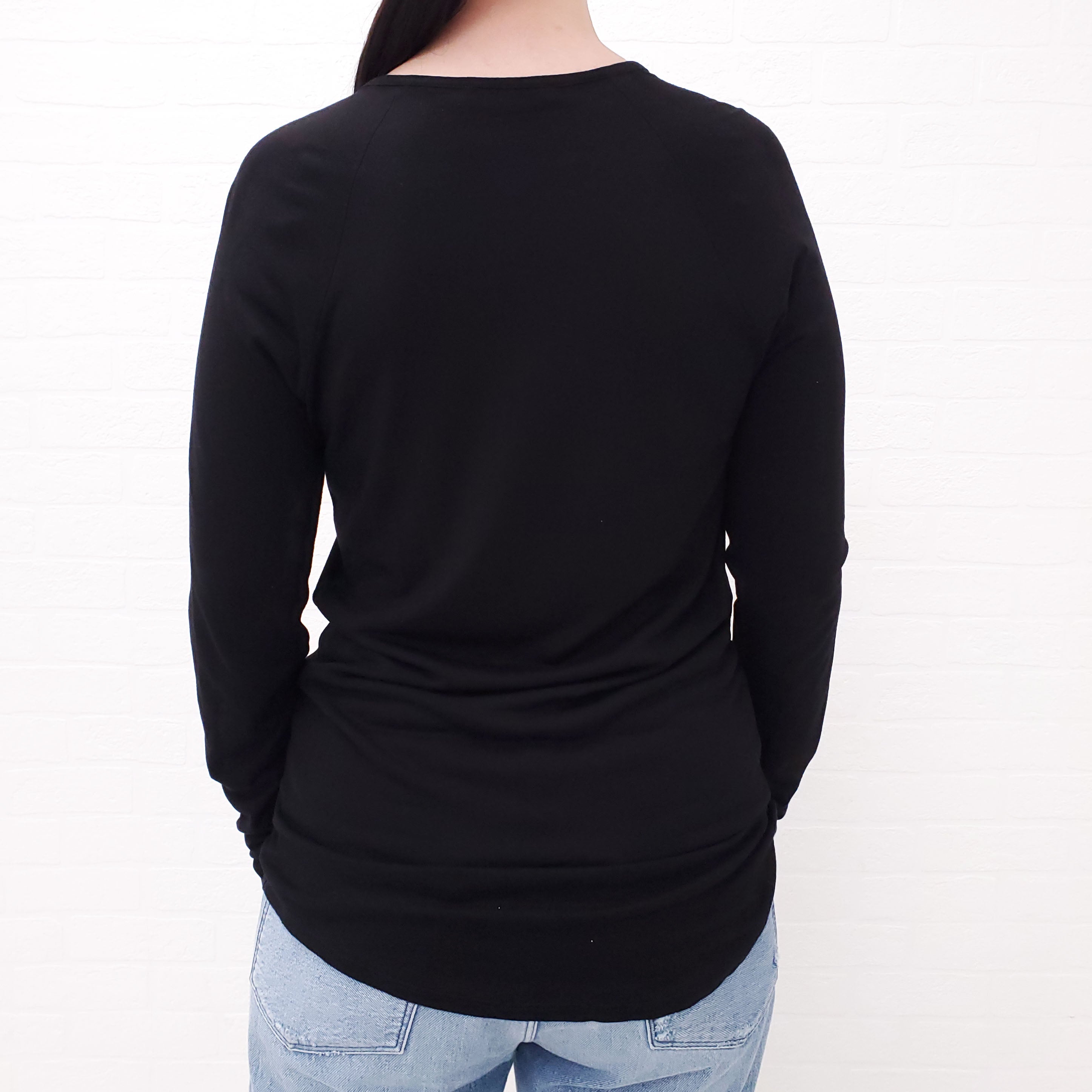 BALMAIN BLACK TUNIC TOP WITH GOLD BUTTONS - SIZE 40