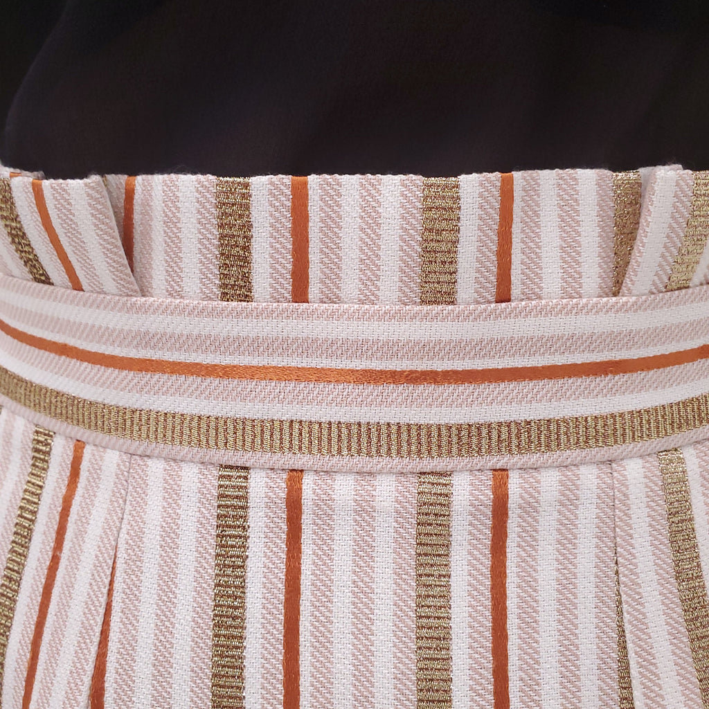 PETER PILOTTO STRIPED METALLIC SKIRT - SIZE 8