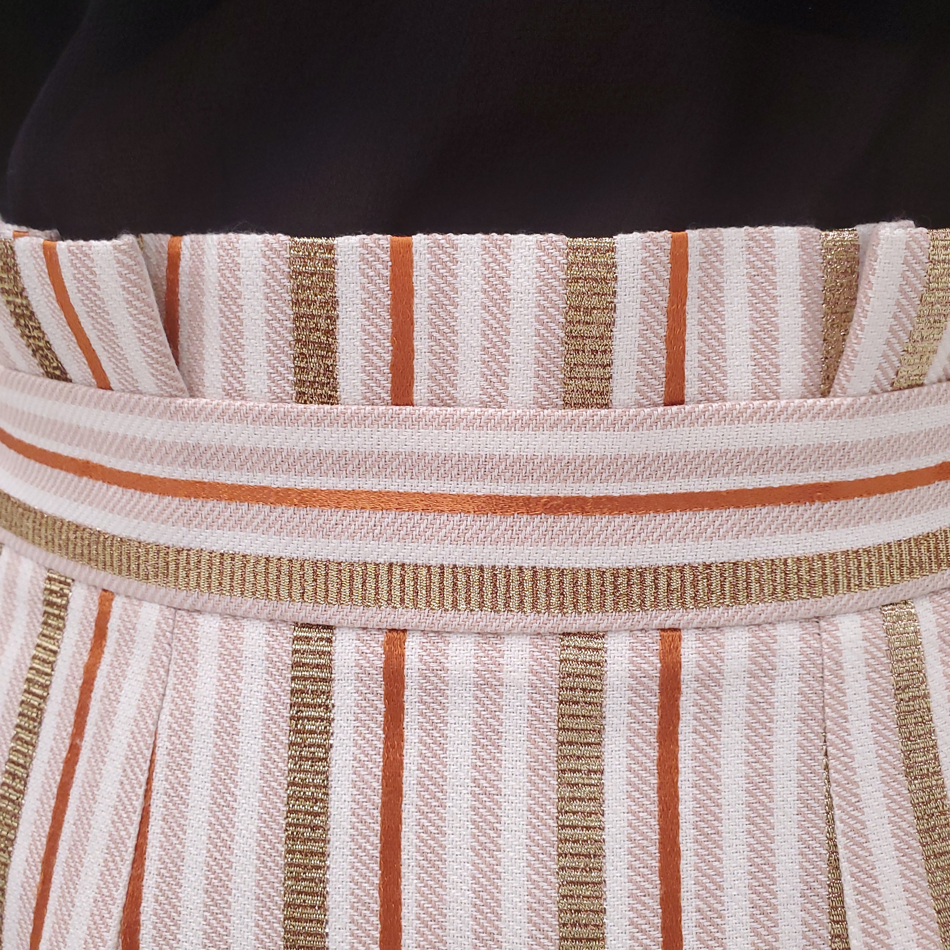 PETER PILOTTO STRIPED METALLIC SKIRT - SIZE 8