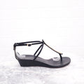 GIUSEPPE ZANOTTI BLACK AND GOLD SANDALS - SIZE 36