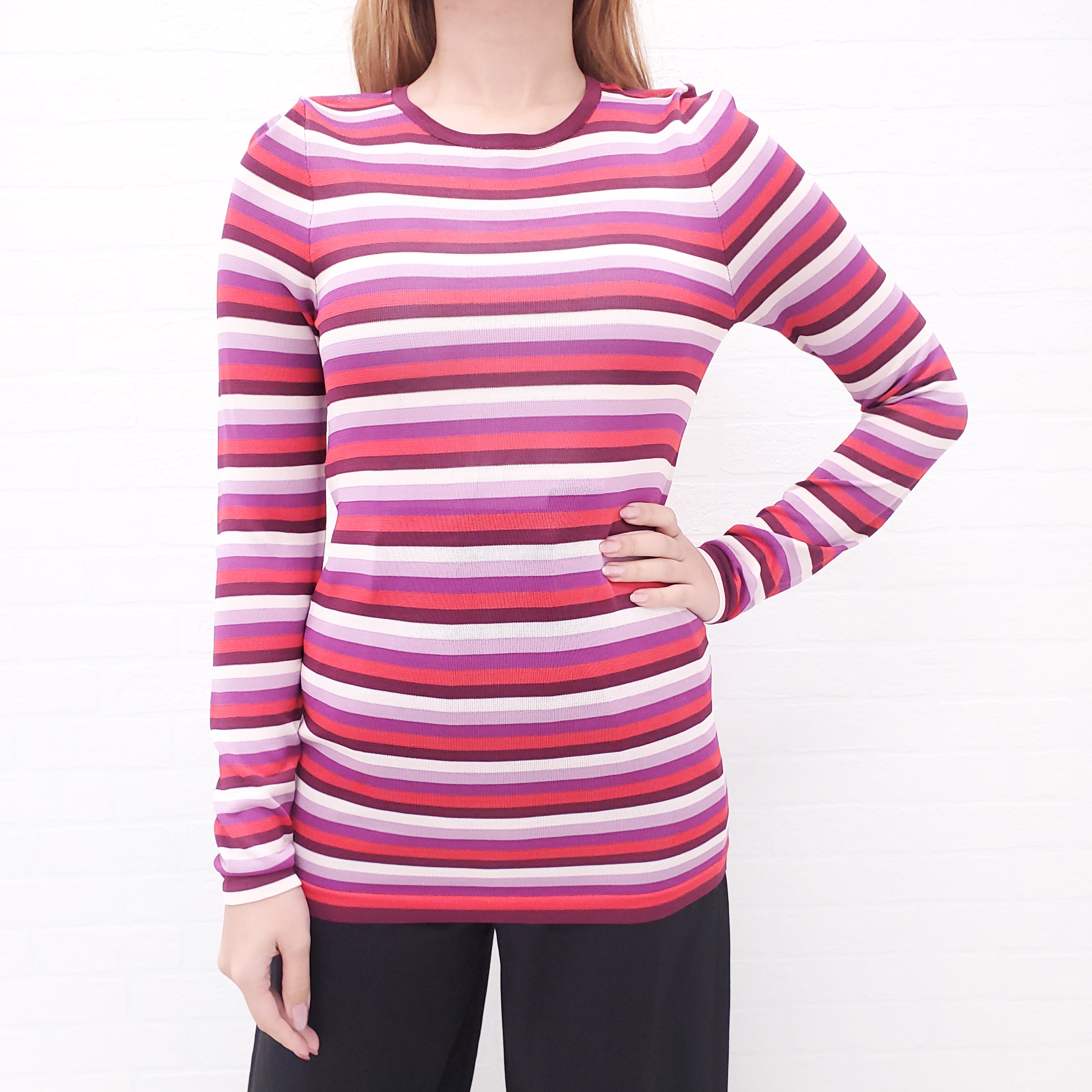 ZIMMERMANN PINK STRIPED SWEATER - SIZE 1 (S)