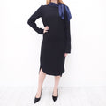 MARNI BLACK DRESS WITH BLUE COLLOR - SIZE 40