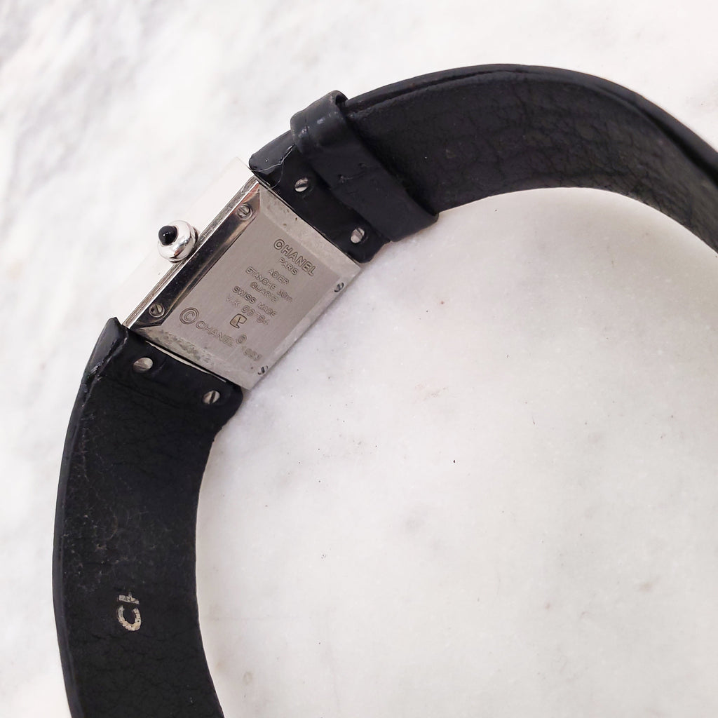 CHANEL DIAMOND WATCH WITH CROC BAND