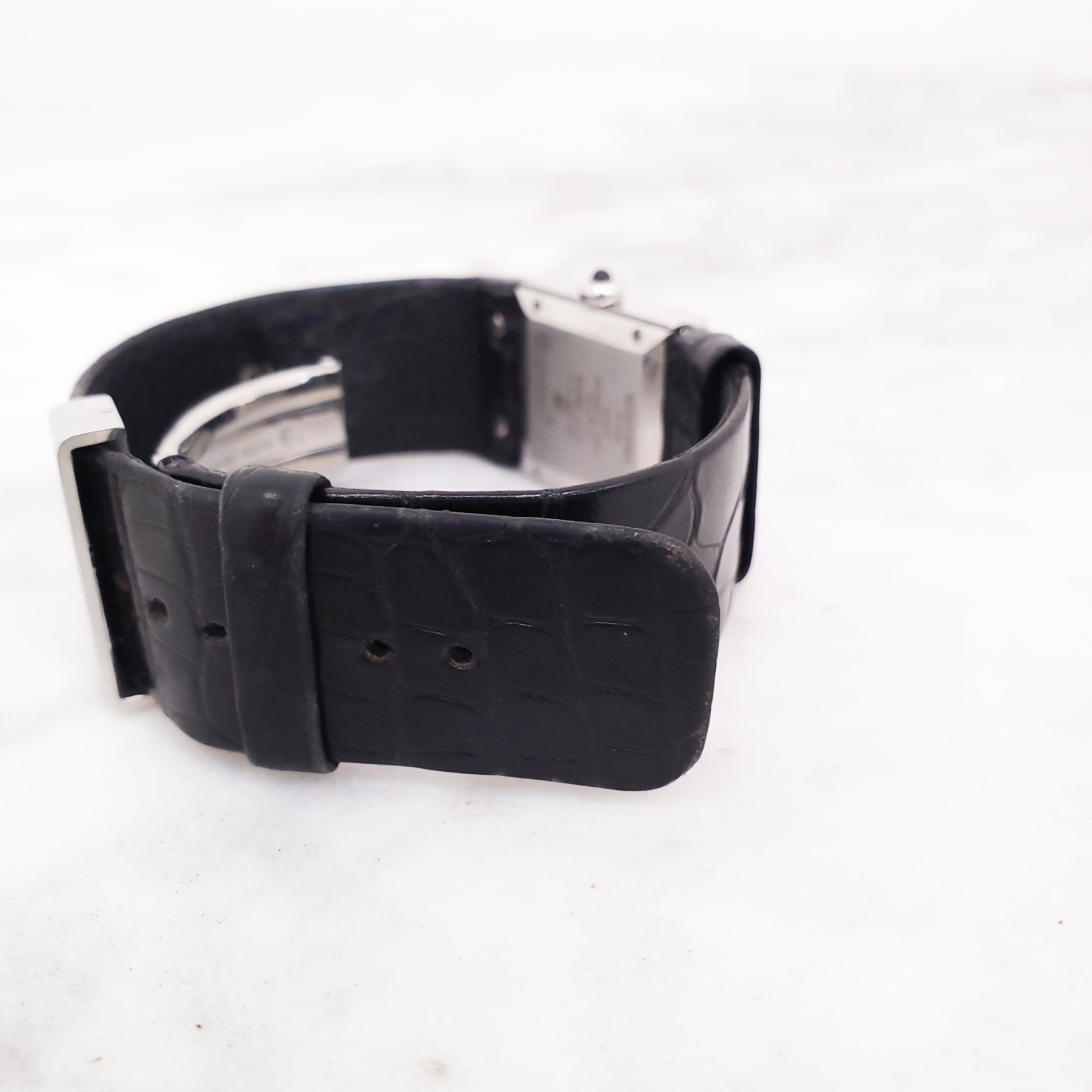 CHANEL DIAMOND WATCH WITH CROC BAND