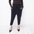 NILI LOTAN BLACK SILK TROUSERS - SIZE 4