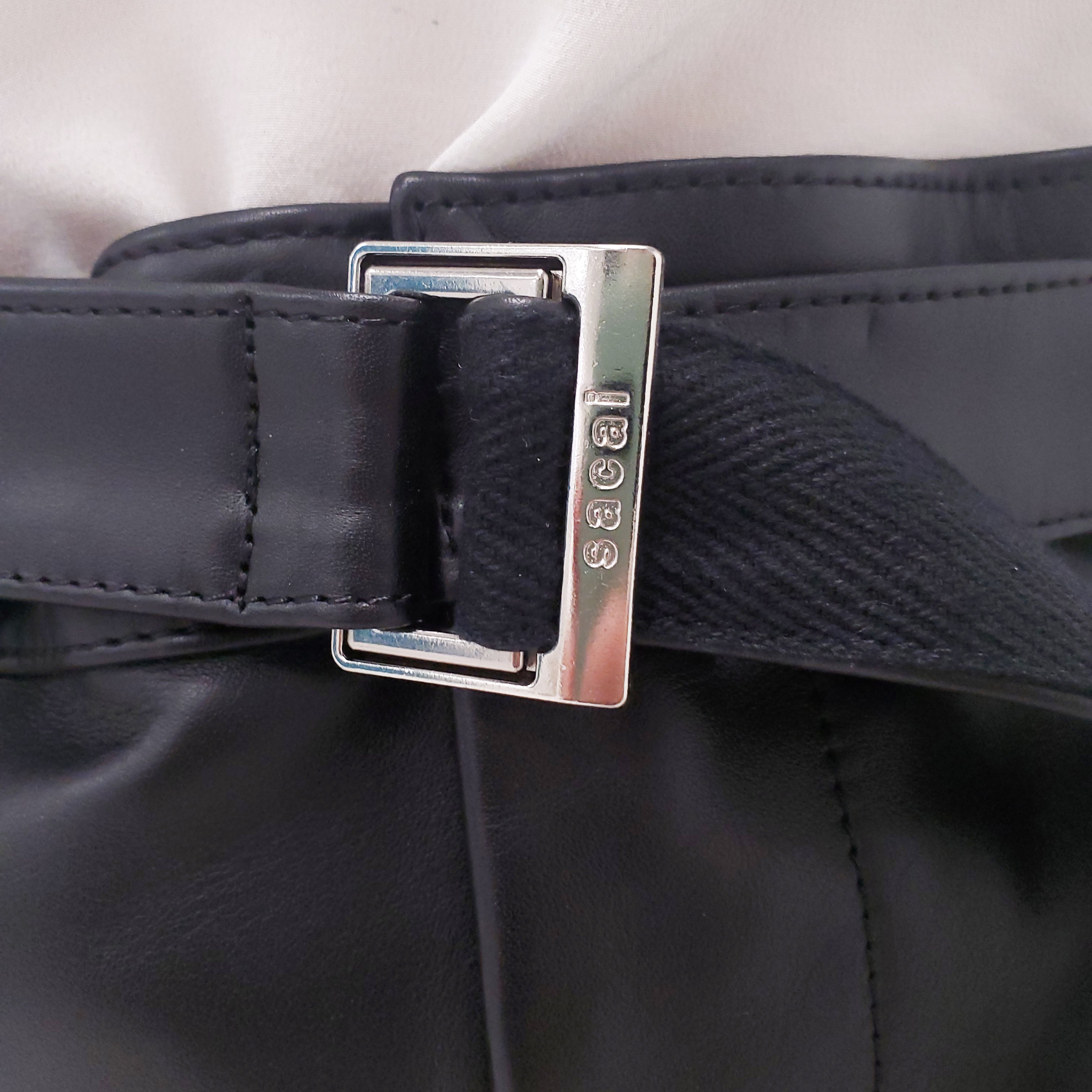 SACAI BLACK COWHIDE LEATHER PANTS WITH BELT - SIZE 4/XL