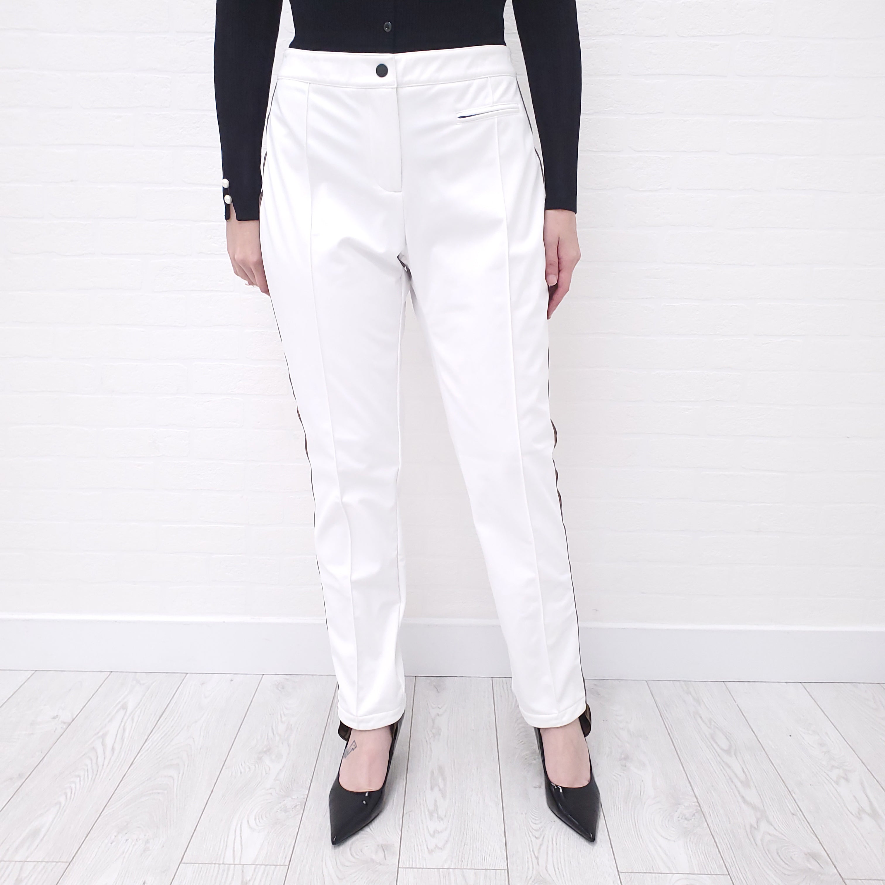 FENDI LOGO WHITE SKI PANTS - SIZE 48