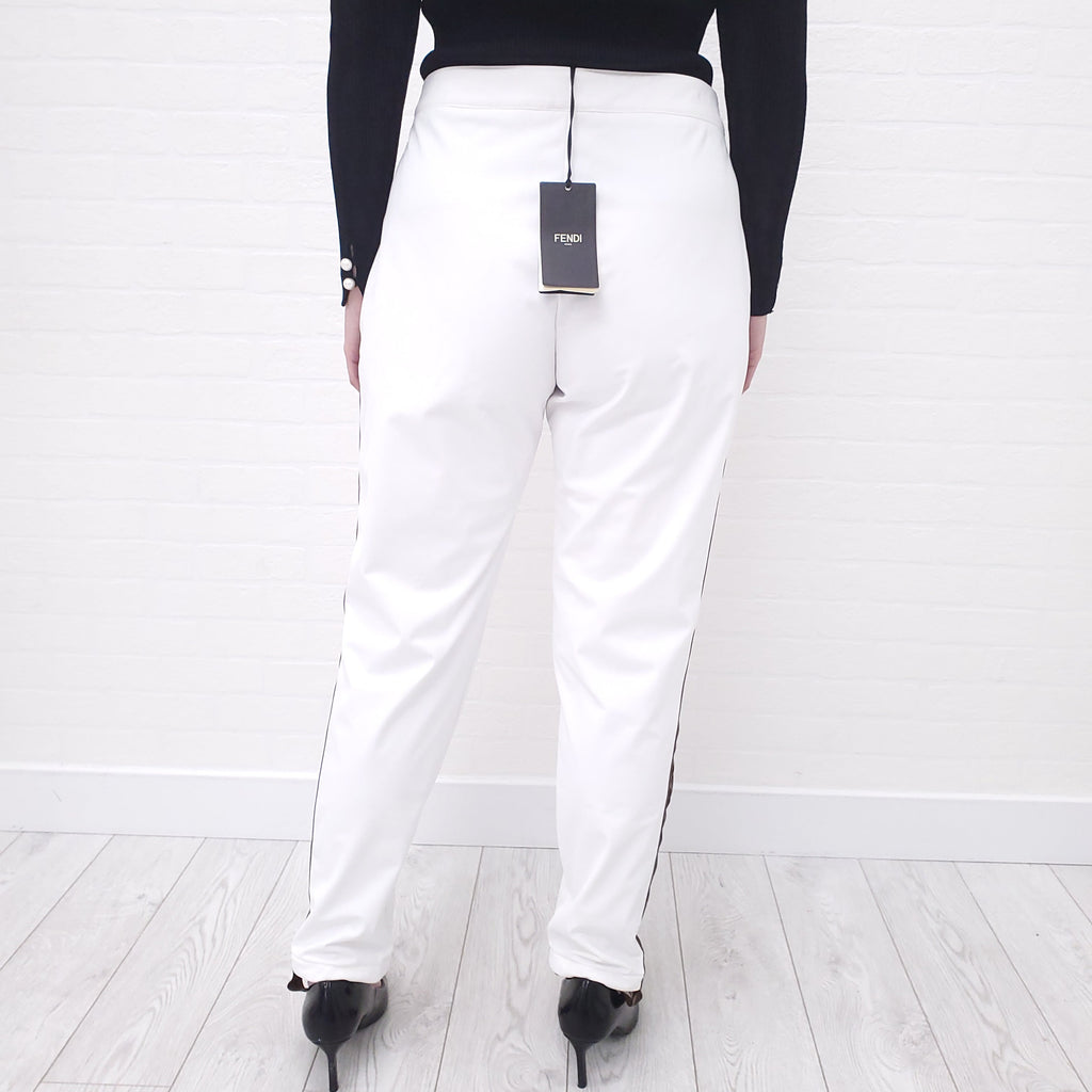 FENDI LOGO WHITE SKI PANTS - SIZE 48