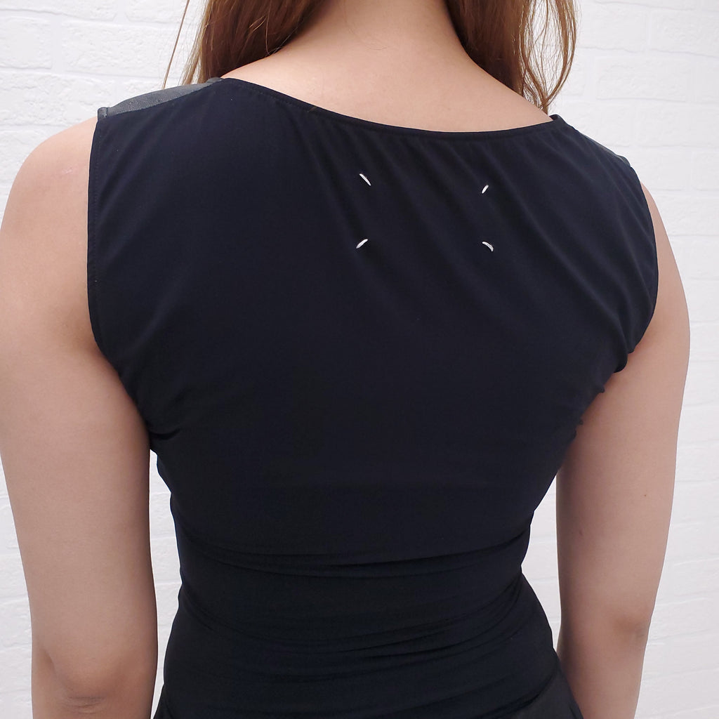 MAISON MARGIELA BLACK SLEEVELESS TUNIC - SIZE XS