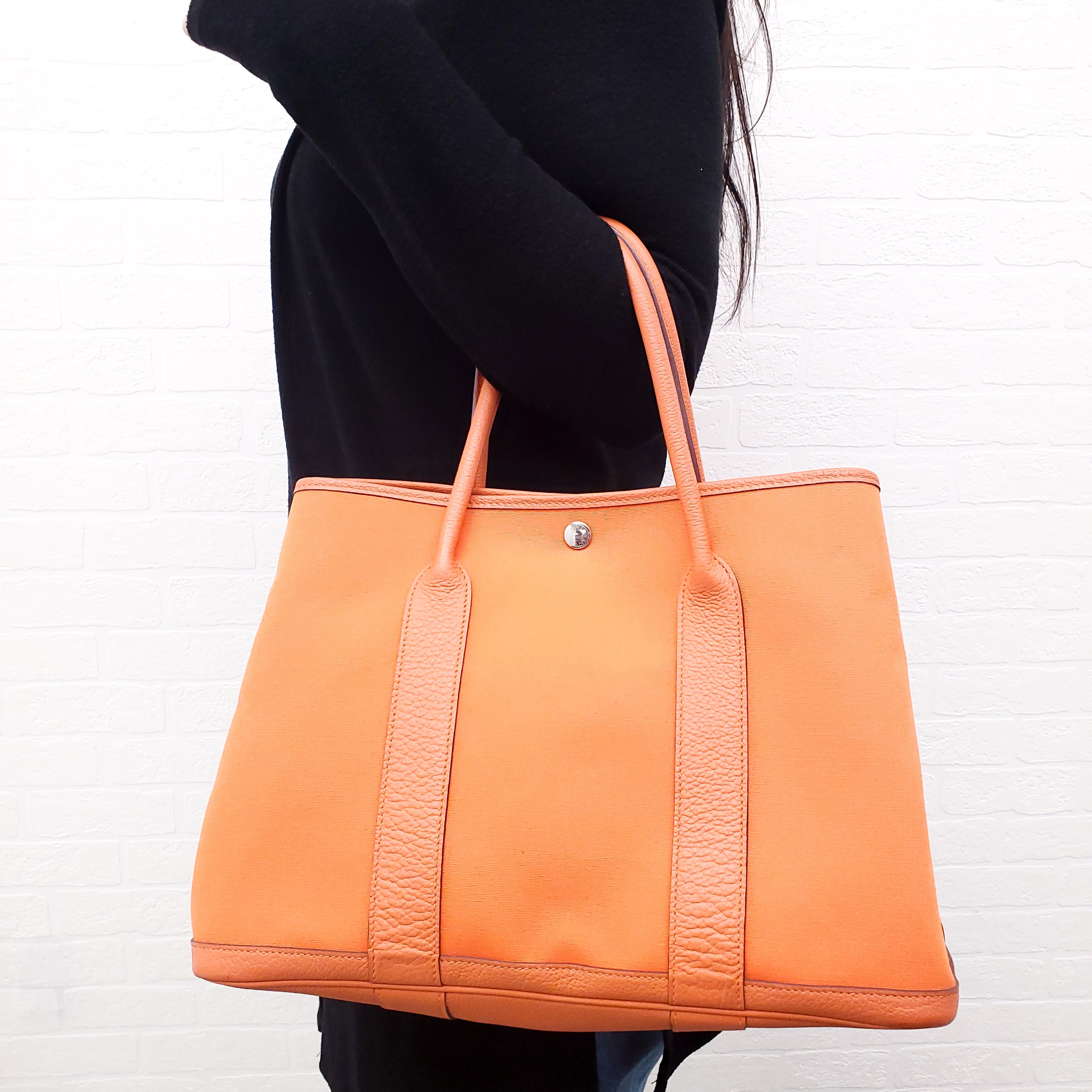 HERMÈS ORANGE GARDEN PM TOTE BAG