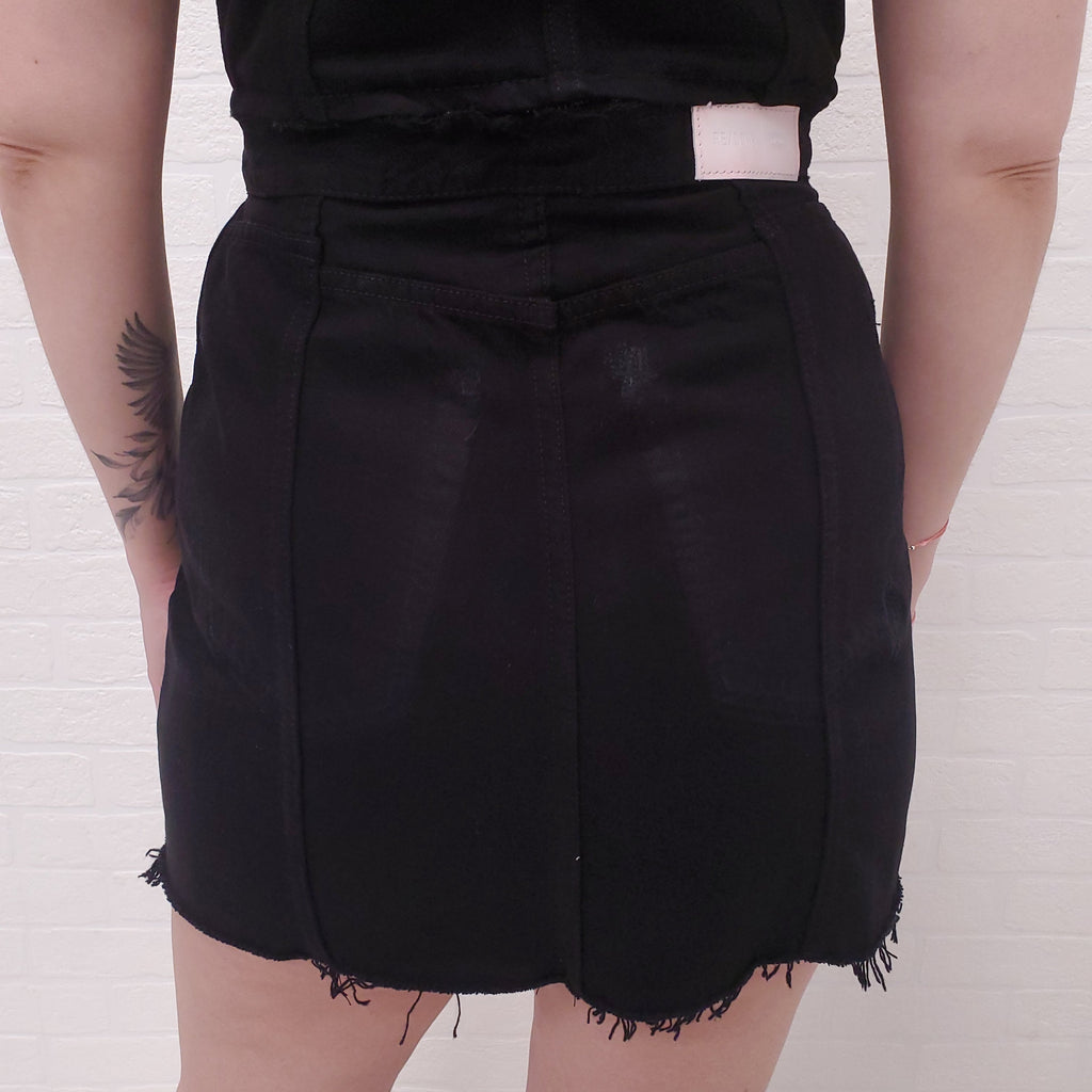 RE/DONE X LEVIS BLACK DENIM OVERALL DRESS - SIZE M