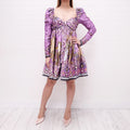 ZIMMERMANN KNOTTED PRINTED SILK DRESS - SIZE 0/XS