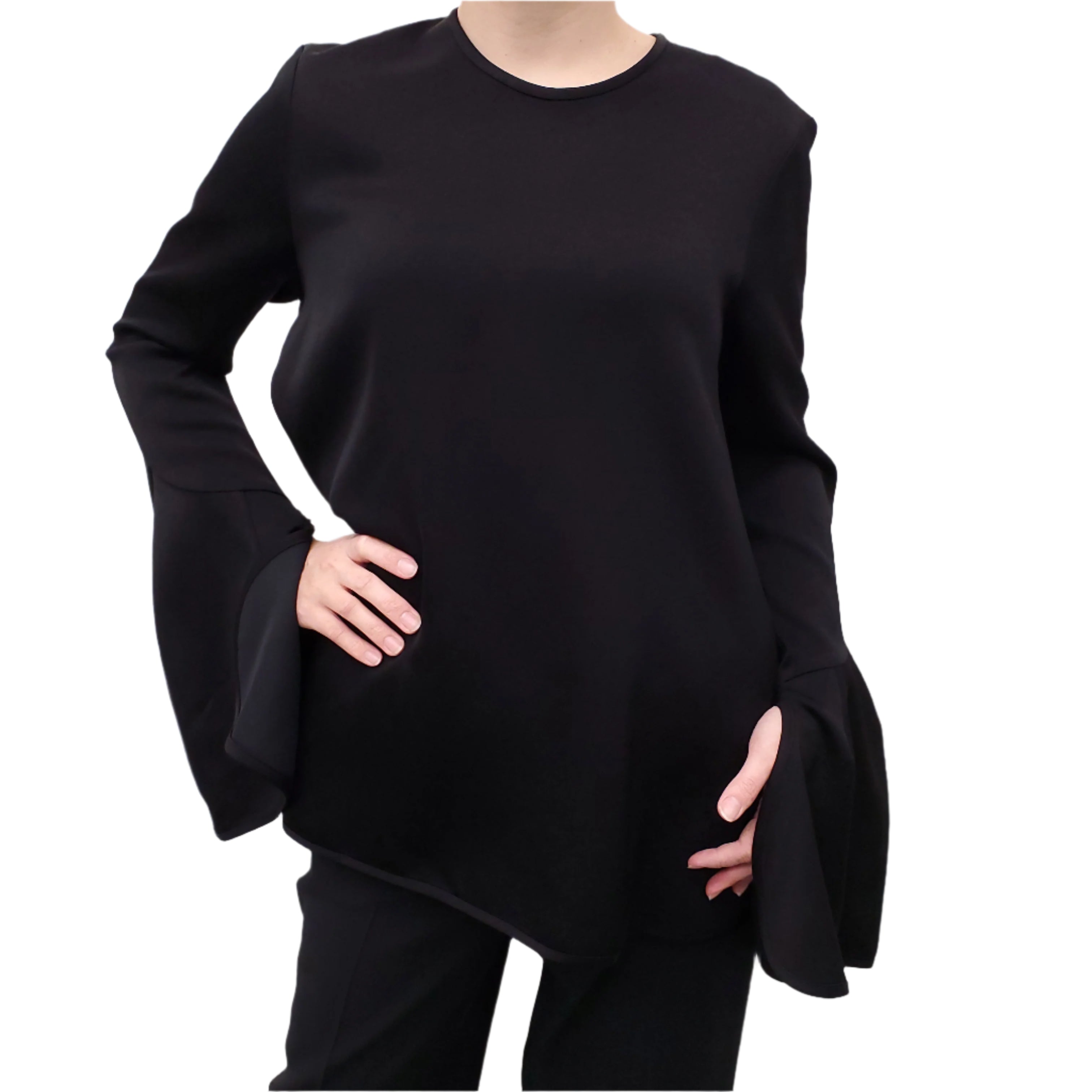 ELLERY BLOUSE WITH GOLD PLATED NECKLACE - SIZE 6
