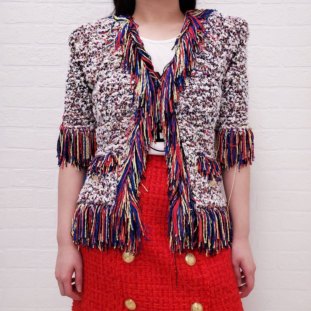 BALMAIN MULTICOLOUR TWEED JACKET - SIZE 36