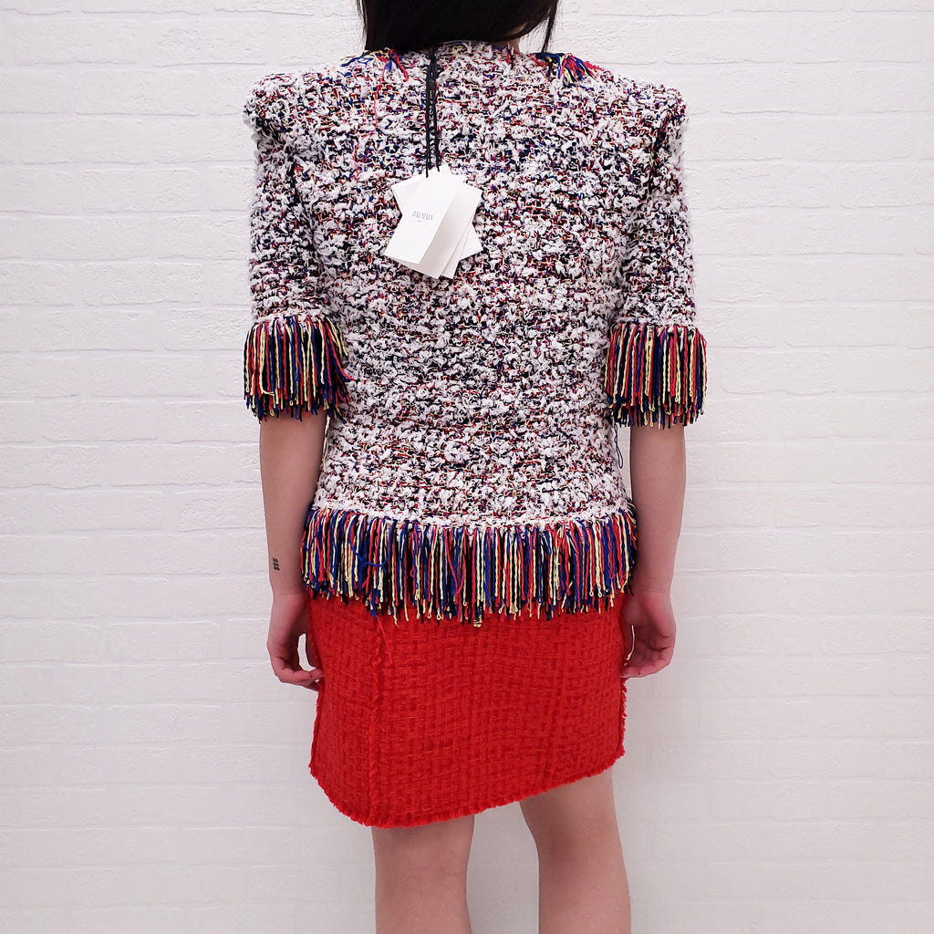 BALMAIN MULTICOLOUR TWEED JACKET - SIZE 36
