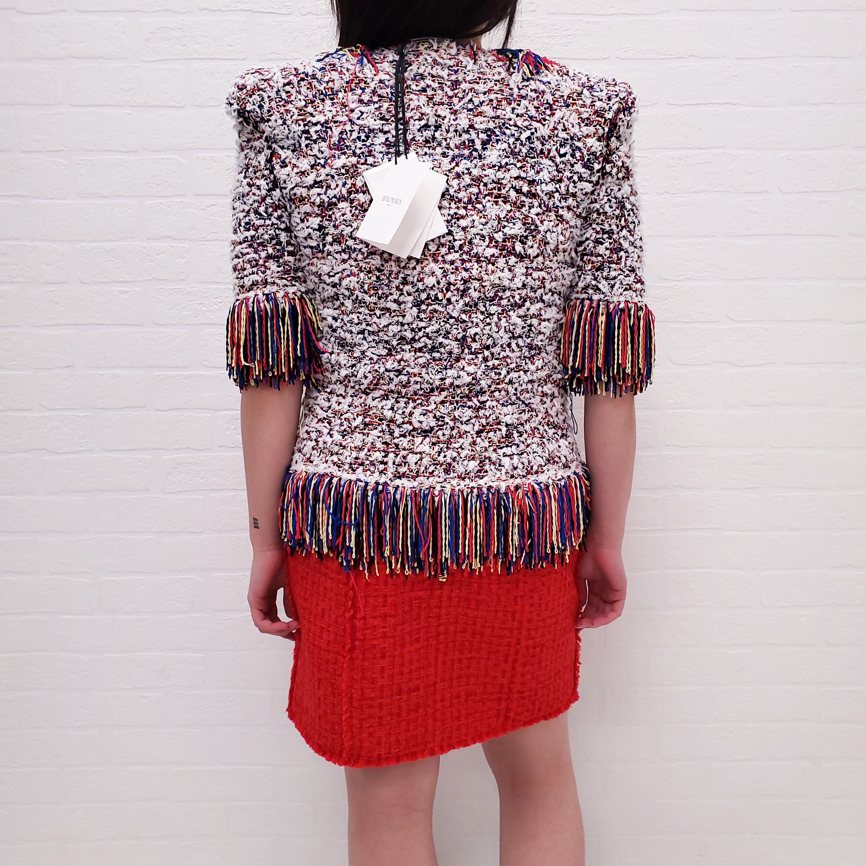 BALMAIN MULTICOLOUR TWEED JACKET - SIZE 36