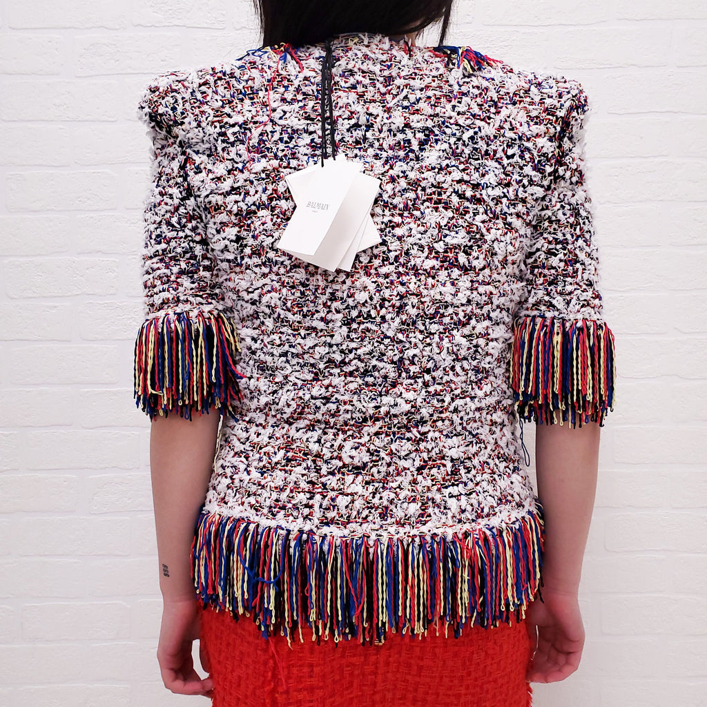 BALMAIN MULTICOLOUR TWEED JACKET - SIZE 36