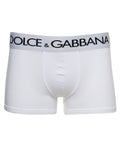 Dolce & Gabbana Men White Boxer Briefs With Branded Waistband In Stretch Cotton Man