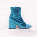 DRIES VAN NOTEN BLUE VELVET BOOTS - SIZE 37.5
