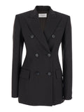 Sportmax Women 'Adamo' Brown Bouble-Breasted Jacket With Peak Revers In Wool Woman