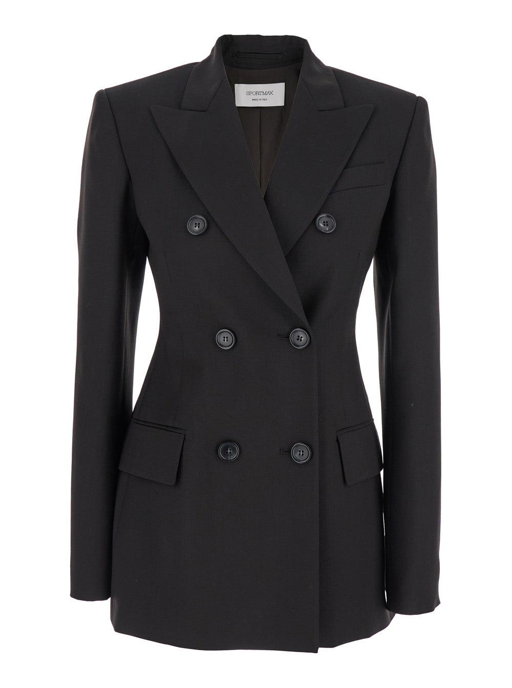 Sportmax Women 'Adamo' Brown Bouble-Breasted Jacket With Peak Revers In Wool Woman