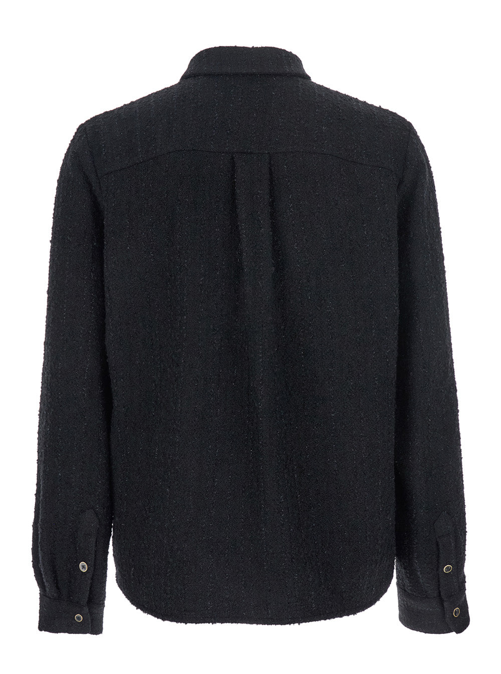 Amiri Men Black Shirt With Classic Collar And Logo Plaque On The Front In Fabric Man