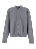 Jacquemus Men Grey V-Neck Cardigan With Dropped Shoulders In Cotton Man