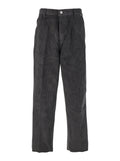 Ami Paris Men Brown Trousers With Back Logo Patch In Velvet Man