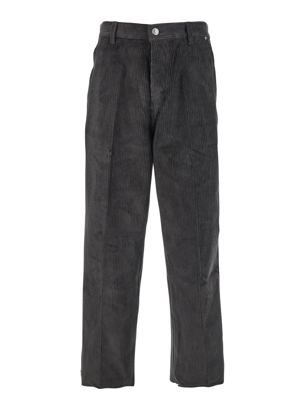 Ami Paris Men Brown Trousers With Back Logo Patch In Velvet Man