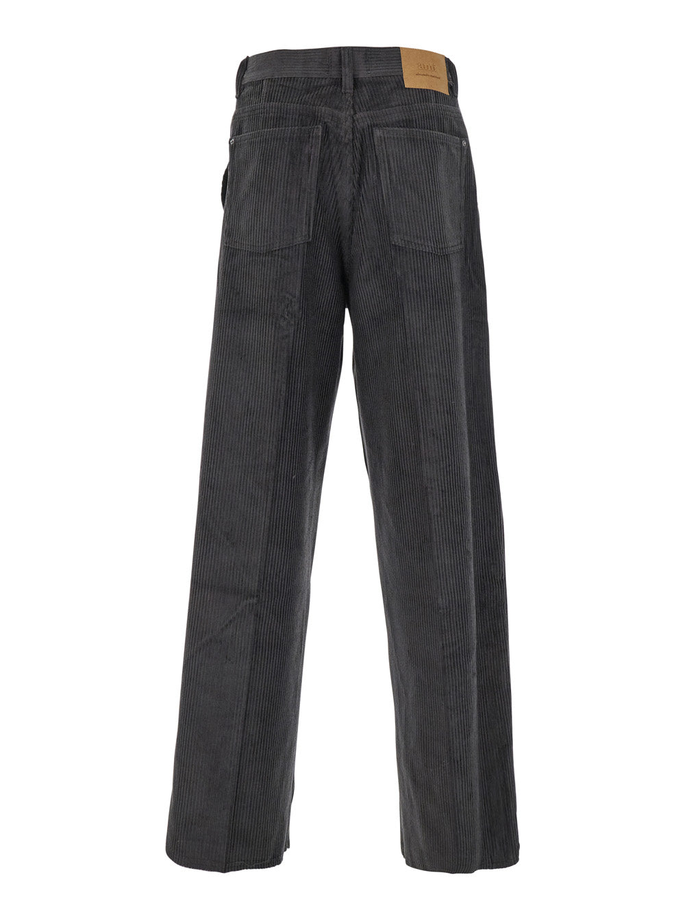 Ami Paris Men Brown Trousers With Back Logo Patch In Velvet Man