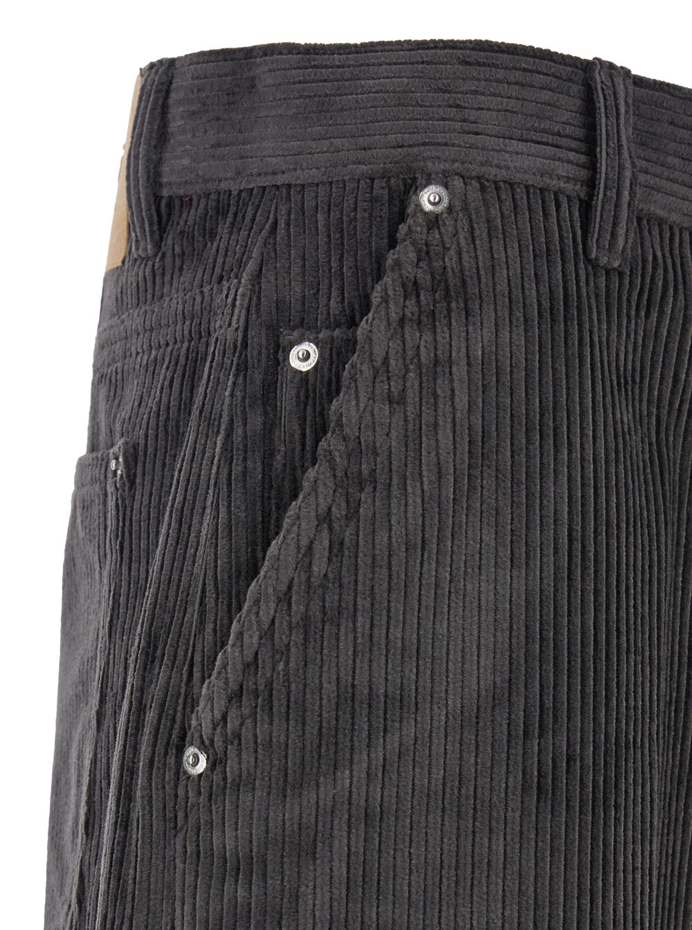 Ami Paris Men Brown Trousers With Back Logo Patch In Velvet Man