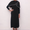 VALENTINO BLACK COLD SHOULDER LAYERED DRESS - SIZE 00