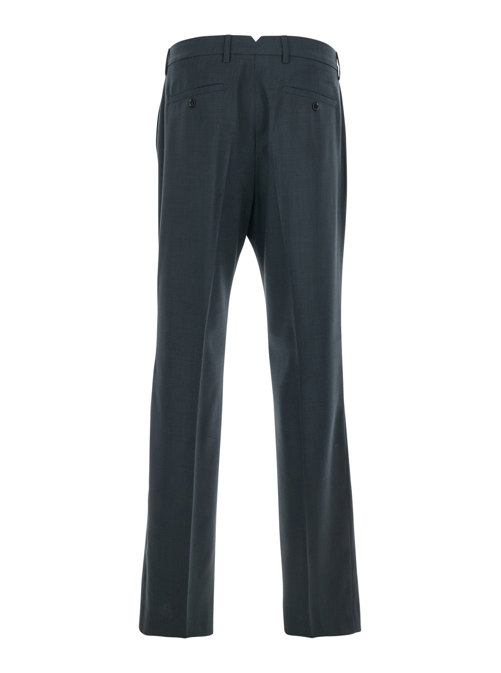 Ami Paris Men Grey Pants With Belt Loops And Front Concealed Closure In Wool Man