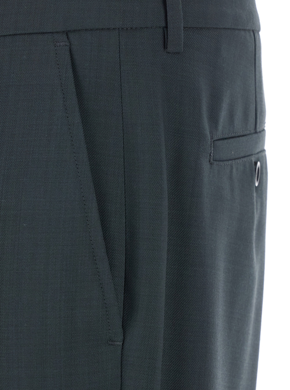 Ami Paris Men Grey Pants With Belt Loops And Front Concealed Closure In Wool Man
