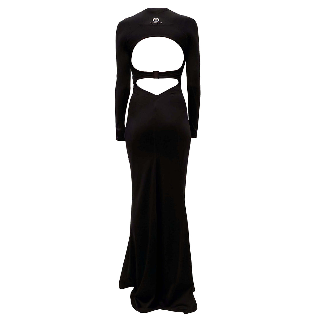 BALENCIAGA COLLECTABLE SPANDEX LOGO GOWN - SIZE 38