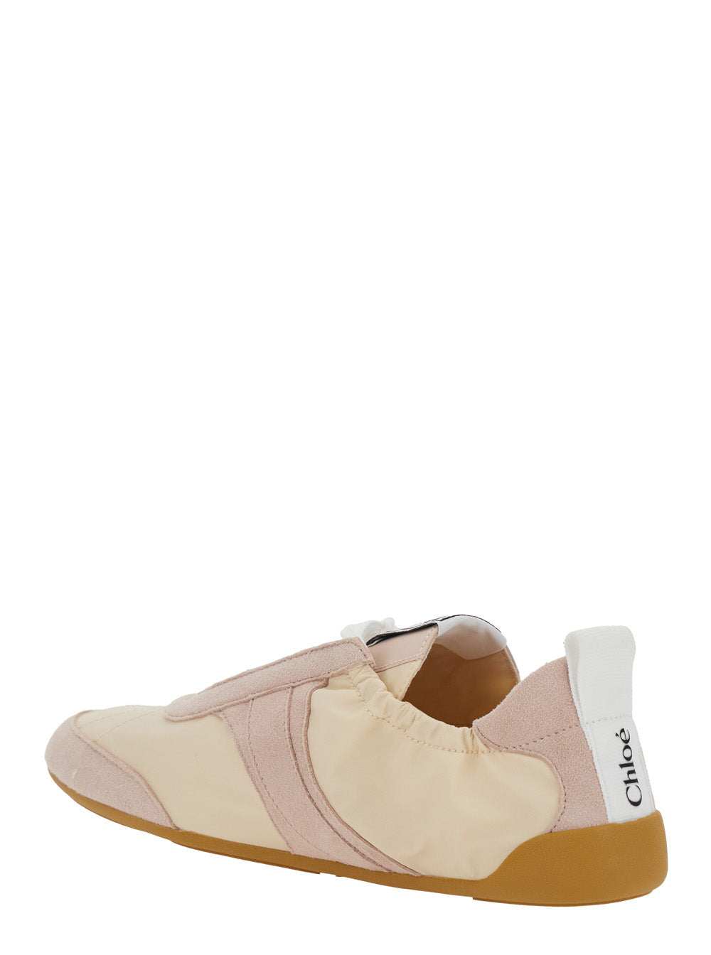 Chloé Women Sneaker 'Kick' With Side Lettering Logo And Elasticized Details In Beige Fabric For Women