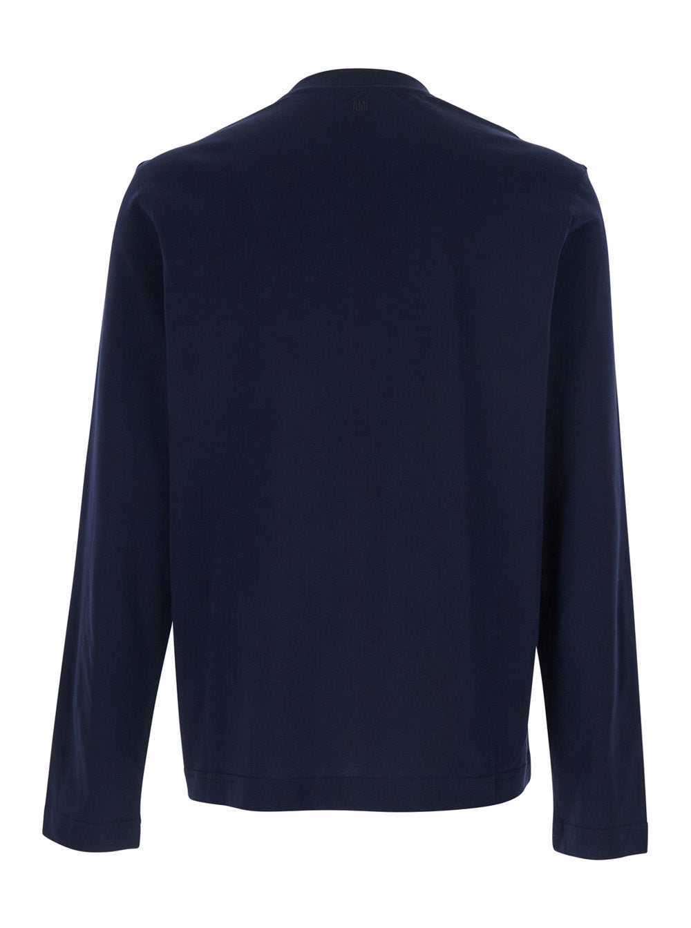 Ami Paris Men Blue Long-Sleeve T-Shirt With Adc Embroidery On The Front In Cotton Man