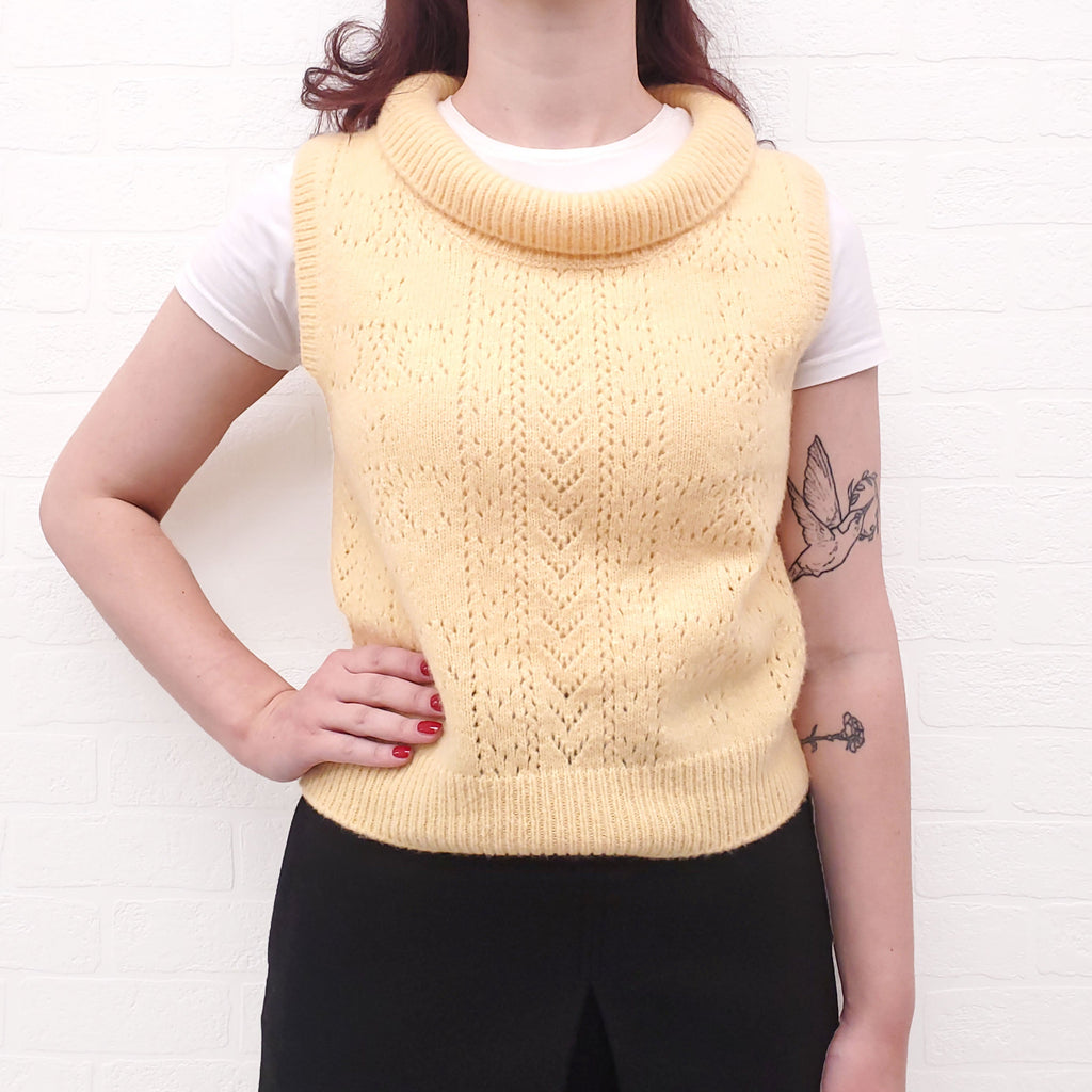 CELINE YELLOW CASHMERE SWEATER - SIZE L