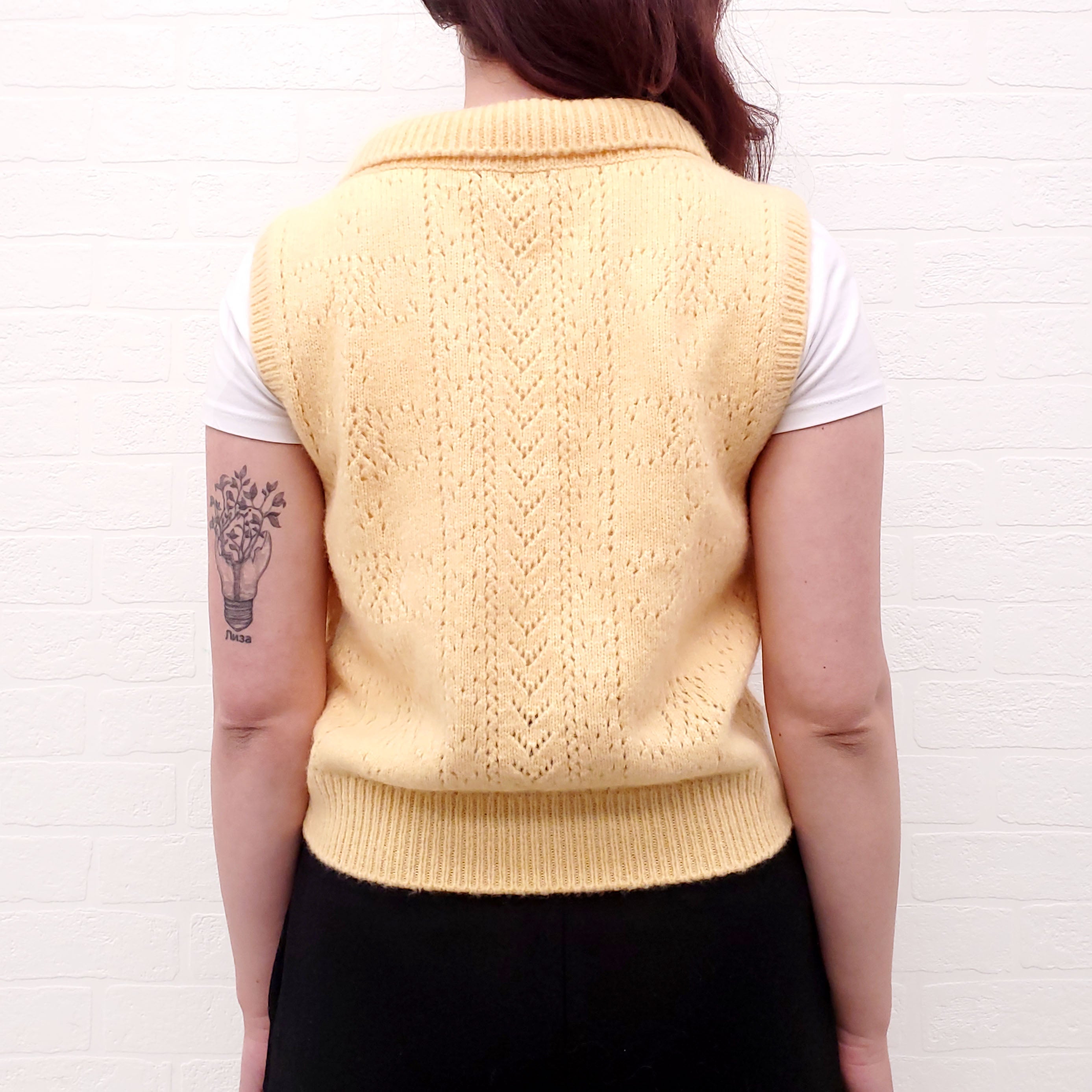CELINE YELLOW CASHMERE SWEATER - SIZE L