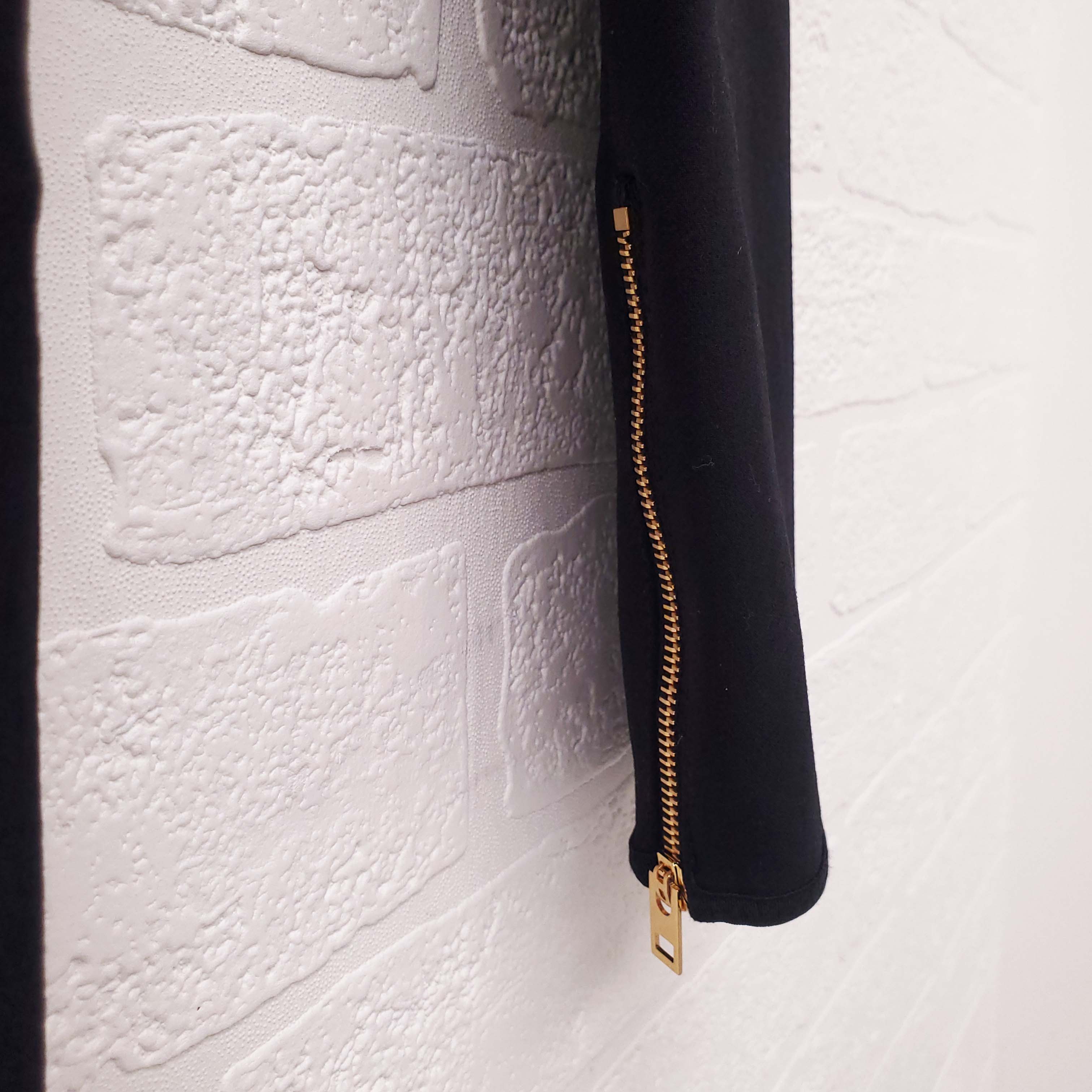 CELINE TRIOMPHE LEGGING PANT WITH GOLD LOGO AND ZIPPER DETAIL - SIZE 34