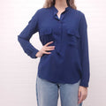 STELLA MCCARTNEY BLUE SILK BLOUSE  - SIZE 40