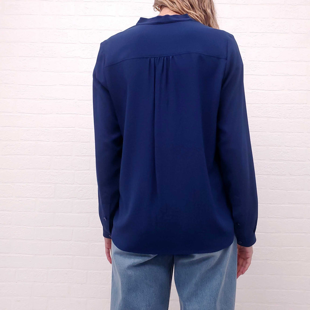 STELLA MCCARTNEY BLUE SILK BLOUSE  - SIZE 40