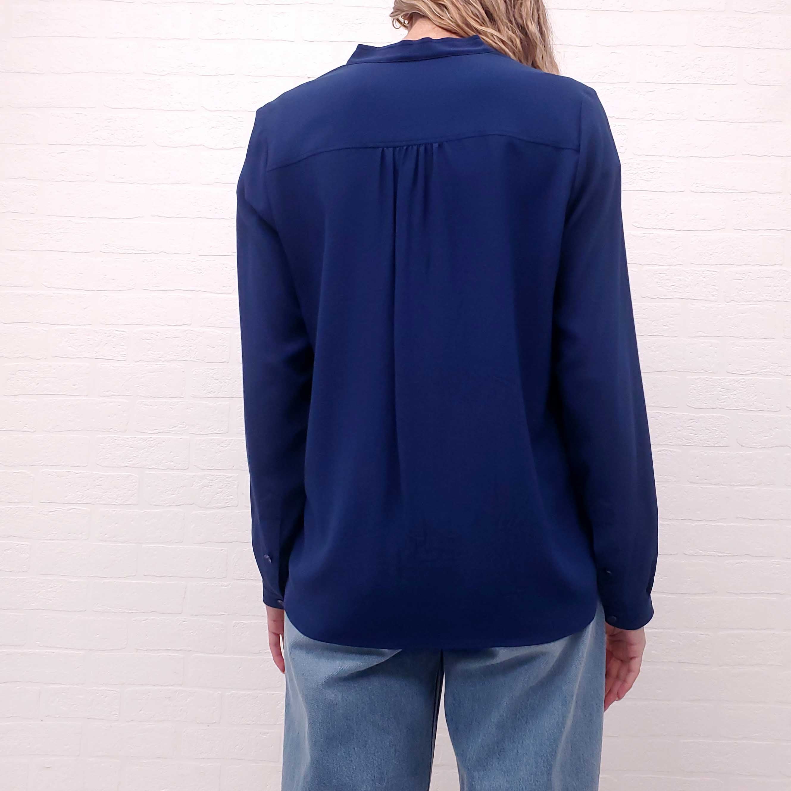 STELLA MCCARTNEY BLUE SILK BLOUSE  - SIZE 40