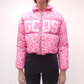 GCDS PINK PUFFER LOGO JACKET - SIZE XXS