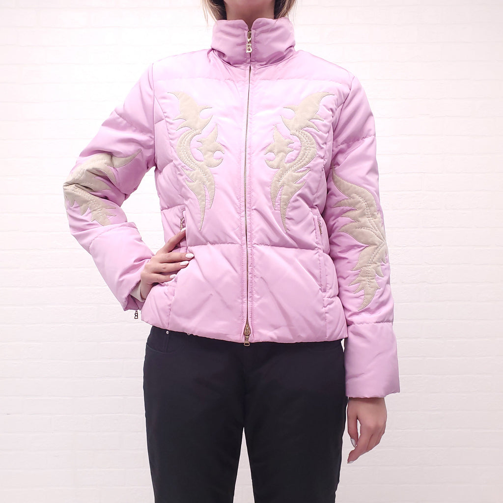 BOGNER PINK JACKET WITH SUEDE DETAIL - SIZE 8