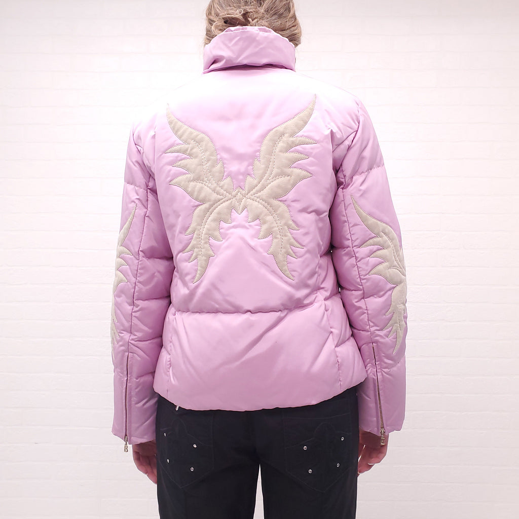 BOGNER PINK JACKET WITH SUEDE DETAIL - SIZE 8
