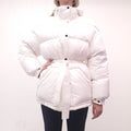 PERFECT MOMENT WHITE PUFFER COAT WITH BELT - SIZE L