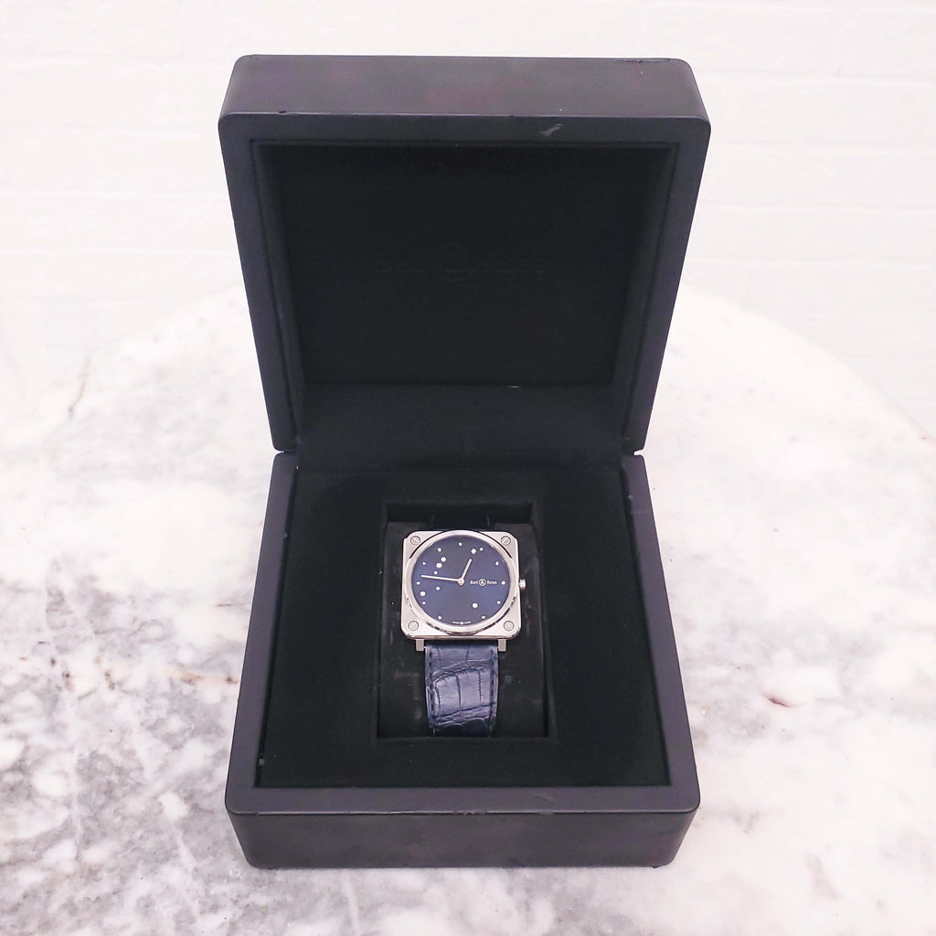 BELL & ROSS DIAMOND WATCH EAGLE QUARTZ 39MM CORDON BLEU